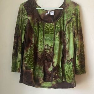 🎉HP👉NWT Sami +Jo Womens Long Sleeve Blouse